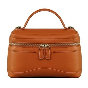 Cognac Top-Handle Shoulder Bag